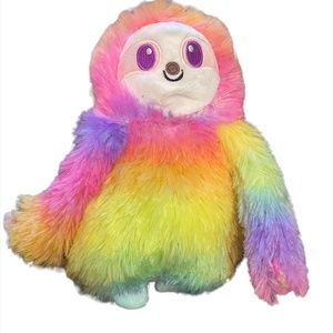 Bark Box Peace & Fluff Hairy Garcia Sloth Plush Dog Toy Full Body Squeaker 9X7"